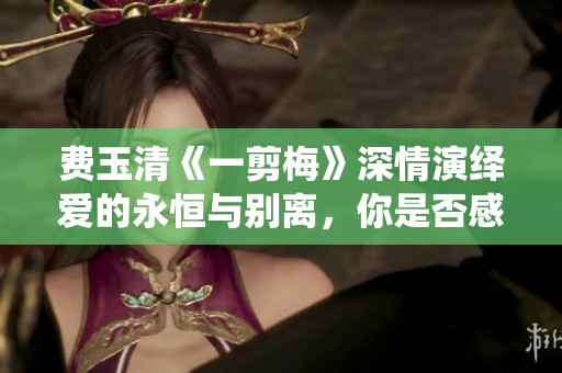 费玉清《一剪梅》深情演绎爱的永恒与别离，你是否感受到其中的悲伤与美好