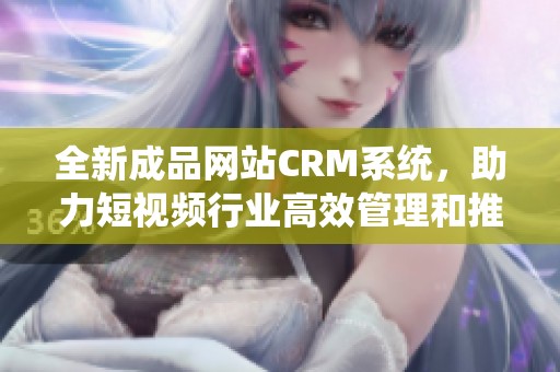 全新成品网站CRM系统，助力短视频行业高效管理和推广