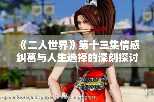 《二人世界》第十三集情感纠葛与人生选择的深刻探讨