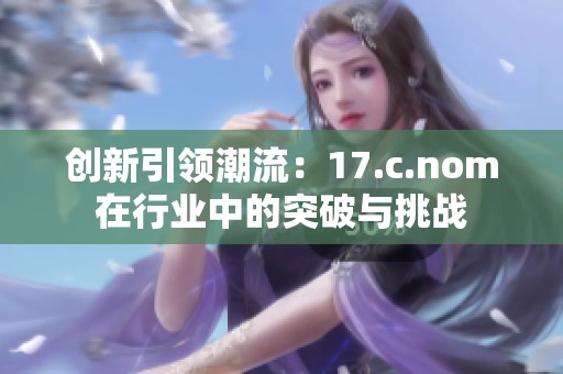 创新引领潮流：17.c.nom在行业中的突破与挑战