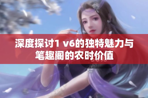 深度探讨1 v6的独特魅力与笔趣阁的农时价值