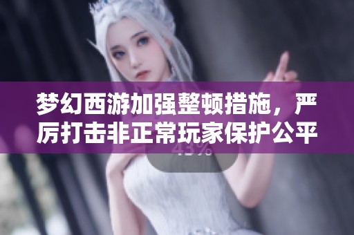 梦幻西游加强整顿措施，严厉打击非正常玩家保护公平游戏环境