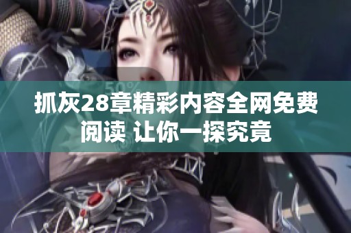 抓灰28章精彩内容全网免费阅读 让你一探究竟