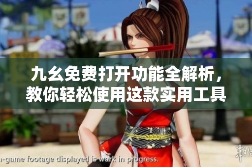 九幺免费打开功能全解析，教你轻松使用这款实用工具