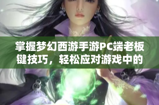 掌握梦幻西游手游PC端老板键技巧，轻松应对游戏中的突发状况