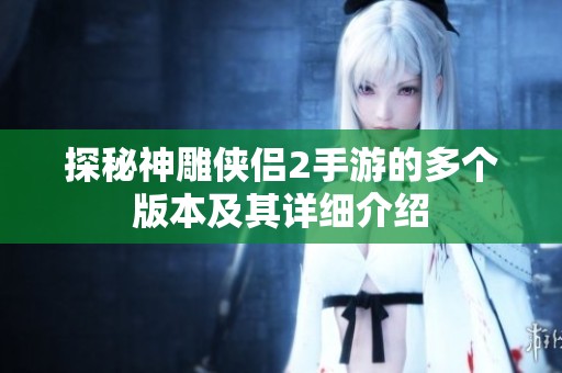 探秘神雕侠侣2手游的多个版本及其详细介绍