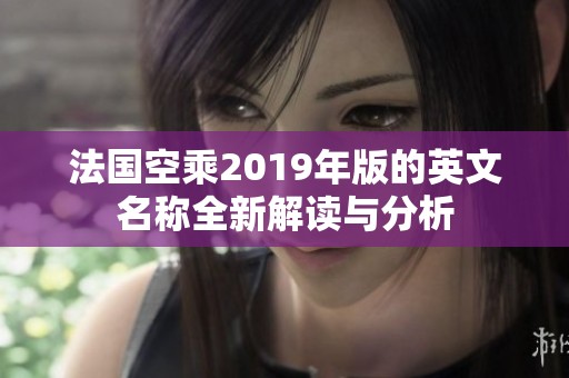 法国空乘2019年版的英文名称全新解读与分析