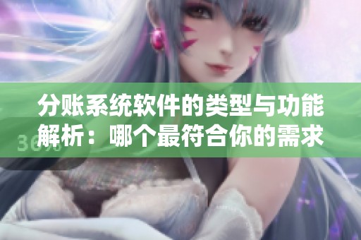 分账系统软件的类型与功能解析：哪个最符合你的需求