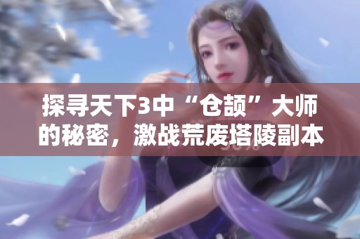 探寻天下3中“仓颉”大师的秘密，激战荒废塔陵副本挑战极限