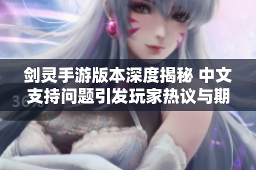 剑灵手游版本深度揭秘 中文支持问题引发玩家热议与期待