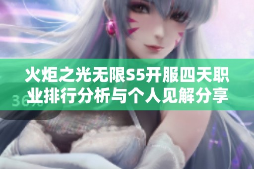 火炬之光无限S5开服四天职业排行分析与个人见解分享