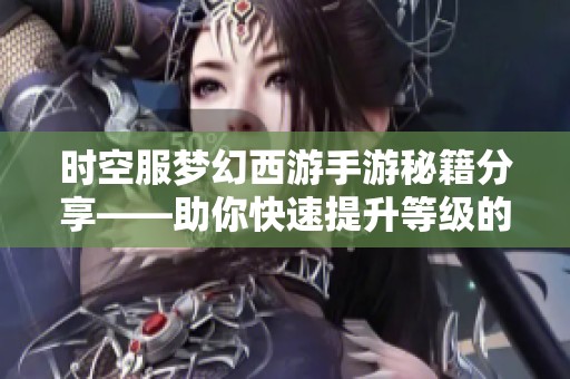 时空服梦幻西游手游秘籍分享——助你快速提升等级的终极指南