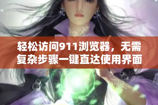 轻松访问911浏览器，无需复杂步骤一键直达使用界面